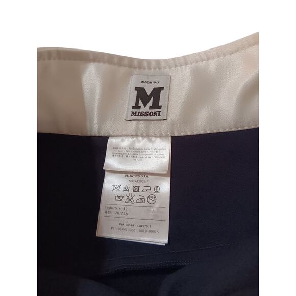 M MISSONI Flared Whimsigoth Skirt 6 Aline Fairy Cream Satin Waistband Black Knit - Picture 6 of 8